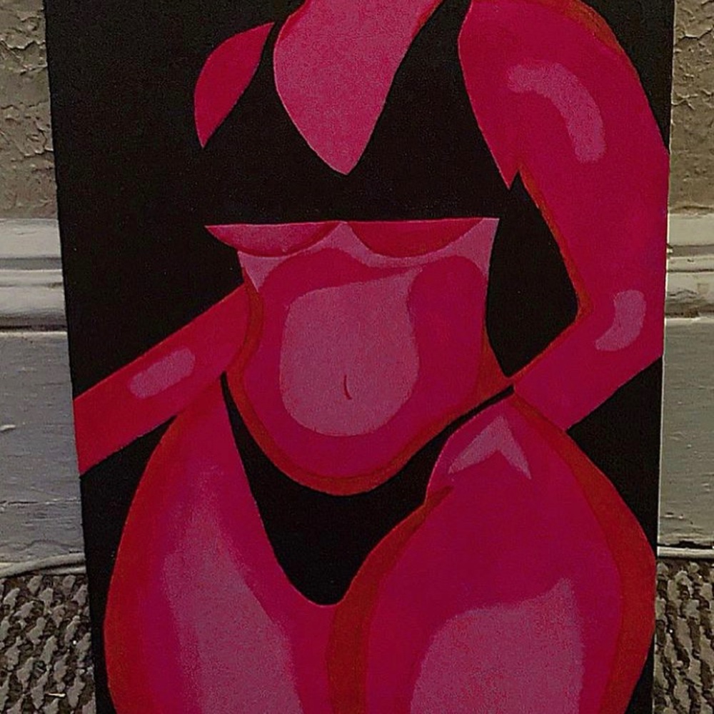 Hand painted body painting on small canvas !